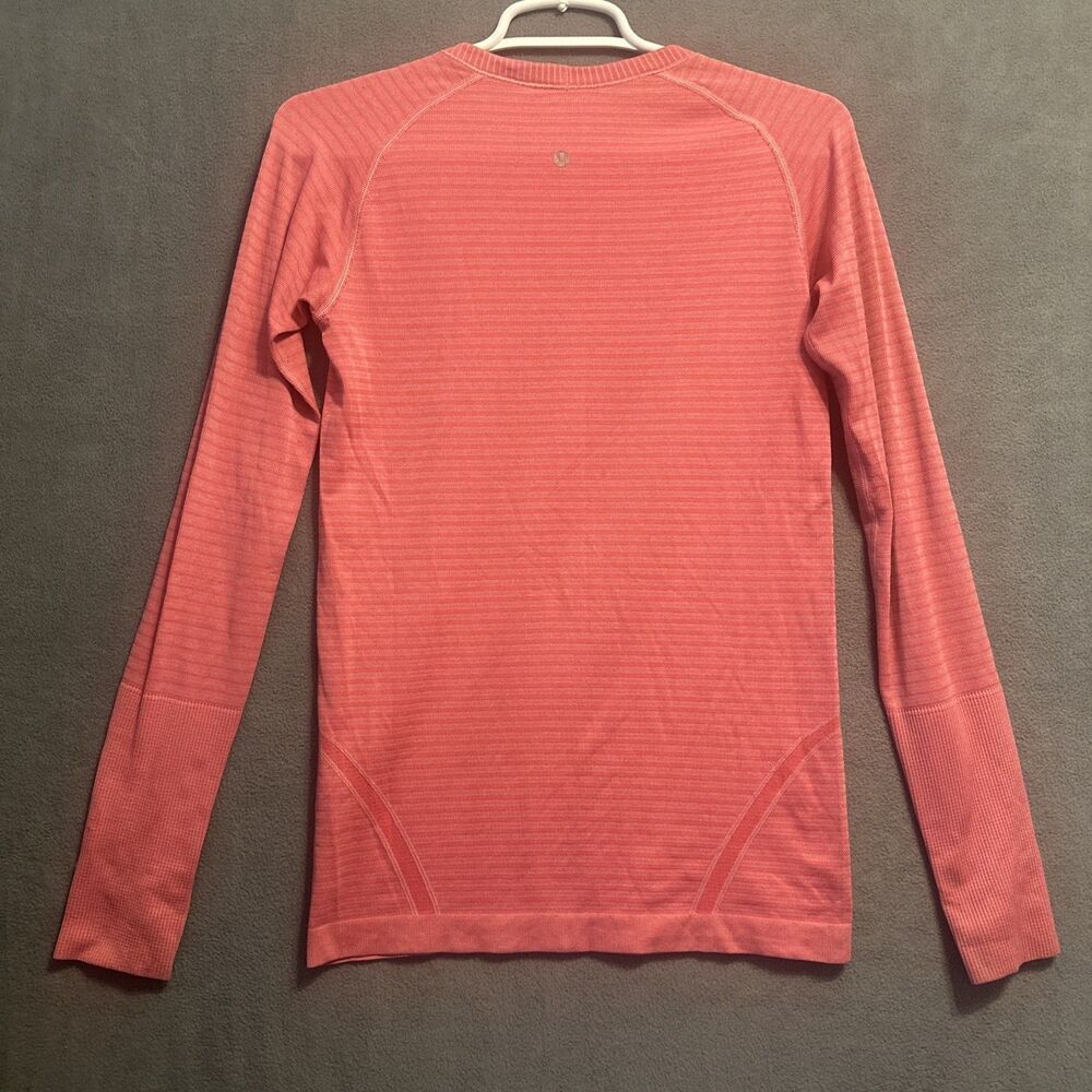 Lululemon Swiftly Tech L/S Rugby Stripe Tonal‎ Heathered Boom Juice Size 6 Pink - Picture 2 of 7